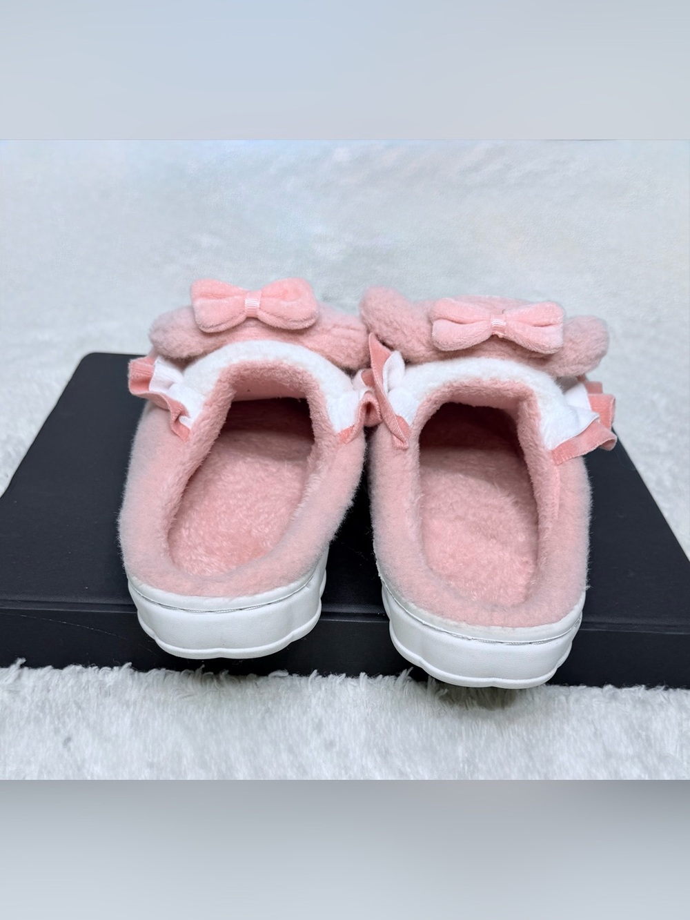 Pink Plush Ruffle Animal Slip-On Slippers - Picture 4 of 8